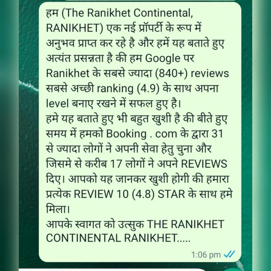 The Ranikhet Continental Hotel Exterior photo